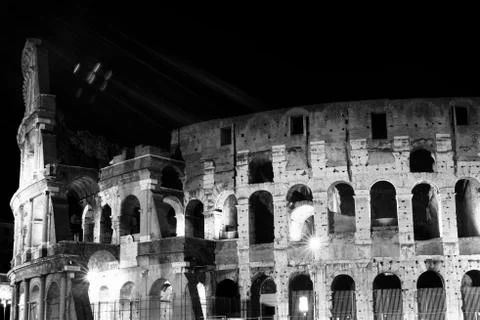 Coliseum at night Stock Photos