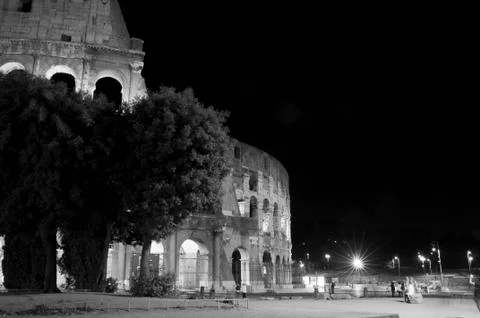 Coliseum at night Stock Photos