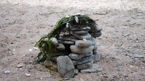 The Coliseum of the stones on the beach Stock Footage 54741228