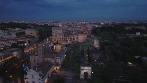 Coliseum at sunset 2 Stock Footage 241516015
