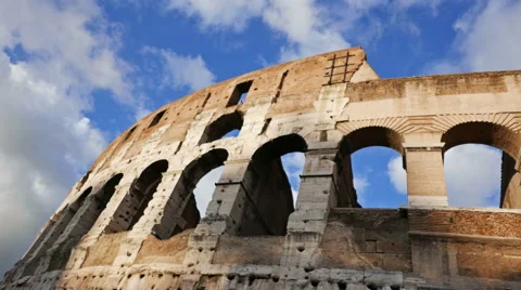 Coliseum view over the blue sky Stock Footage 44561375