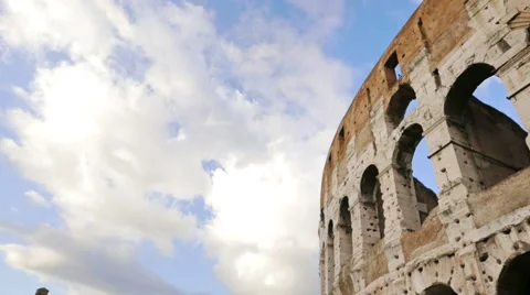 Coliseum view over the blue sky Stock Footage 44562161