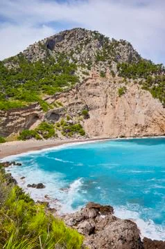 Coll Baix beach on Mallorca, Spain. Stock Photos