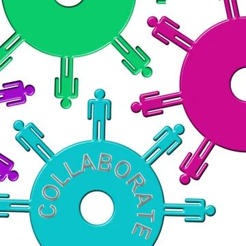  Collaborate Cogs Showing Working Together And Collaborates Stock Illustration