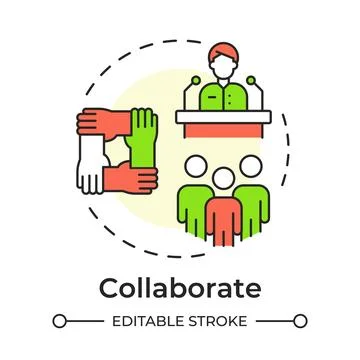 Collaborate multi color concept icon Stock Illustration