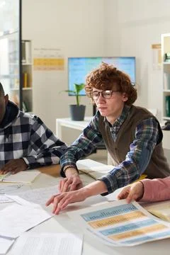 Collaborating and Studying Foreign Languages in Classroom Stock Photos