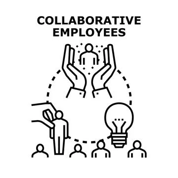 Collaborating employees selecting talent for innovative teamwork Stock Illustration