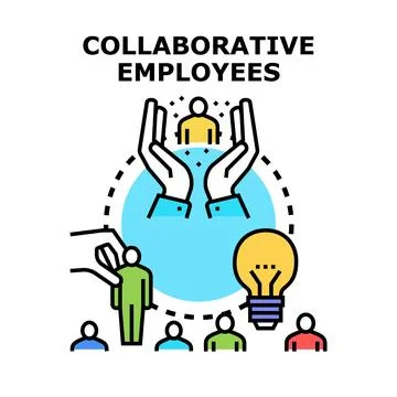 Collaborating employees selecting talent for innovative teamwork Stock Illustration