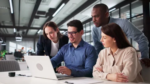 Collaborating In High School Computer Lab Stock Footage 328392695