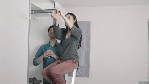 Collaborating on a Home Improvement Project Stock Footage 314003191