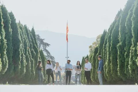 Collaborating in the Park. Boosting Learning and Achieving University Project Foto stock