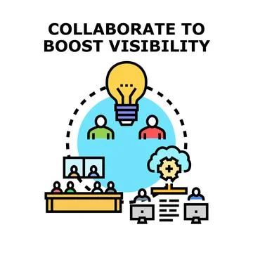 Collaborating on strategy for boosting business visibility 스톡 일러스트