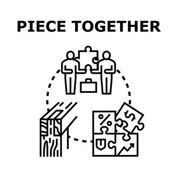 Collaborating team building business strategy solution Ilustración de archivo
