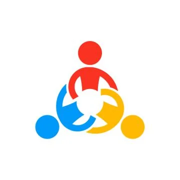 Collaborating teamwork people. Logo Vector Stock Illustration