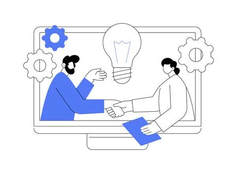 Collaboration abstract concept vector illustration. Stock Illustration