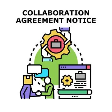 Collaboration agreement notice concept vector illustration Stock Illustration
