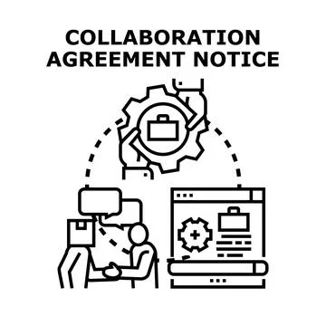 Collaboration agreement notice concept vector illustration Stock Illustration