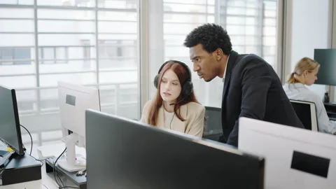 Collaboration among team in a corporate setting boosts productivity and enhances Stock Footage 279044852