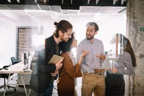 Collaboration and analysis by business people working in office Stock Photos