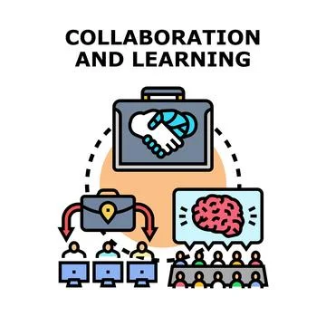 Collaboration and learning concept icon vector illustration Stock Illustration
