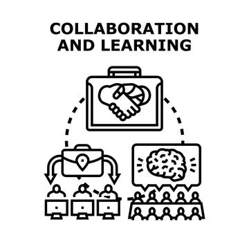 Collaboration and learning concept icon vector illustration Stock Illustration