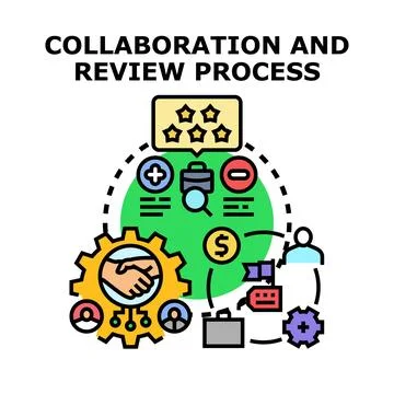 Collaboration and review process concept vector illustration Stock Illustration