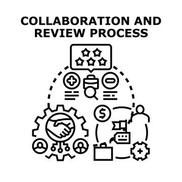 Collaboration and review process concept vector illustration Stock Illustration