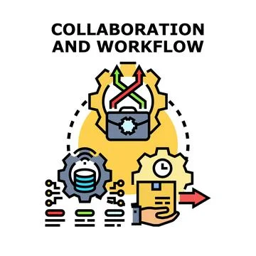 Collaboration and workflow process management vector design Stock Illustration