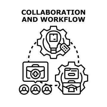 Collaboration and workflow vector concept illustration 스톡 일러스트