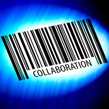 Collaboration - barcode with blue Background Stock Illustration
