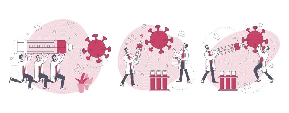 Collaboration between scientists Stock Illustration