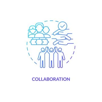 Collaboration blue gradient concept icon Stock Illustration