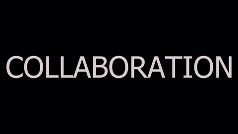 Collaboration Bold Text Animation on Dark Background Stock Footage 331810298