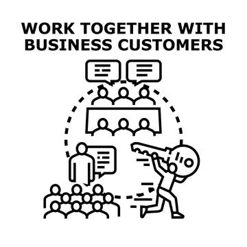 Collaboration for business customer solutions and success key Stock Illustration