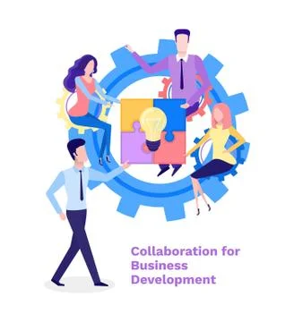 Collaboration Business Development Conference Stock Illustration