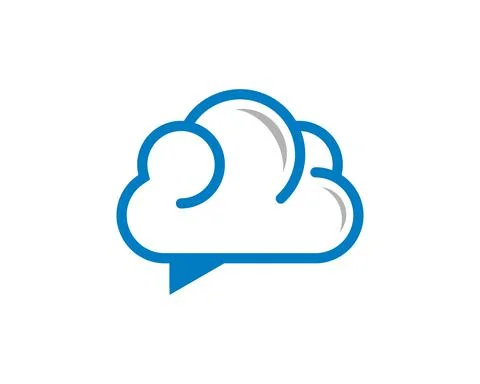 Collaboration cloud with bubble chat logo Stock Illustration