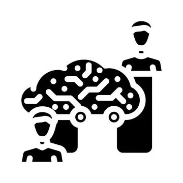 Collaboration cloud computing glyph icon vector illustration Stock Illustration