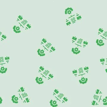 Collaboration cloud computing glyph seamless pattern Stock Illustration