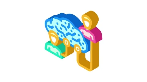 Collaboration cloud computing isometric icon animation Stock Footage 327280921