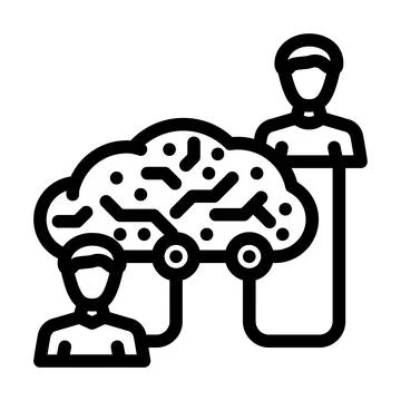 Collaboration cloud computing line icon vector illustration Stock Illustration