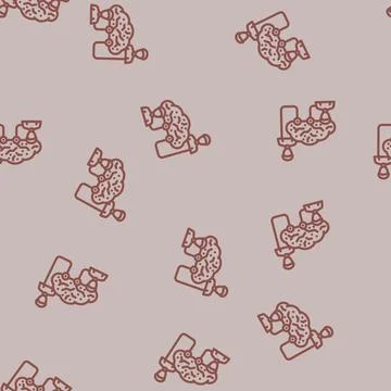 Collaboration cloud computing line vector seamless pattern Stock Illustration