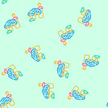 Collaboration cloud computing vector seamless pattern Stock Illustration