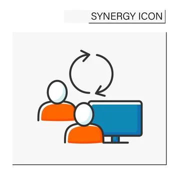 Collaboration color icon Stock Illustration