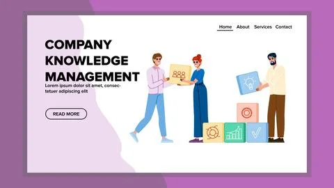 Collaboration company knowledge management vector Stock Illustration