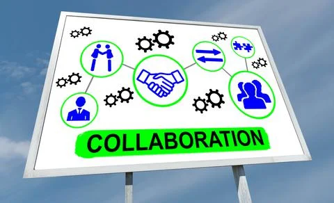 Collaboration concept on a billboard Фото