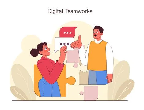 Collaboration concept. Flat vector illustration Stock Illustration