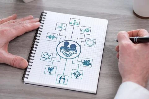 Collaboration concept on a notepad Stock-Fotos