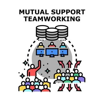 Collaboration concept showing mutual support and teamwork Stock Illustration