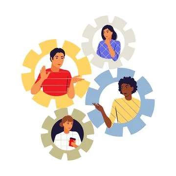 Collaboration concept. Symbol of teamwork, cooperation, partnership. Vector i Stock Illustration