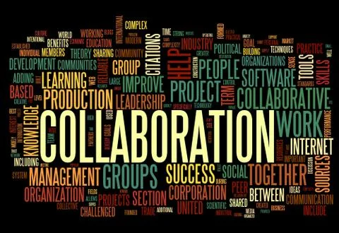 Collaboration concept in word tag cloud Stock Illustration